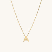 14K Solid Gold Letter Necklace