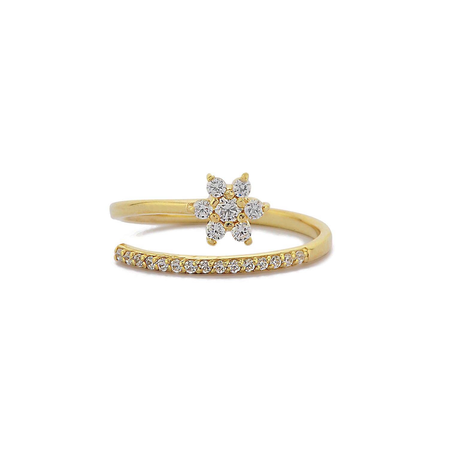 Star Shaped Cluster Round Diamond Ring